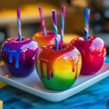 Rainbow Candy Apples