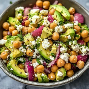 Chickpea Feta Avocado Salad