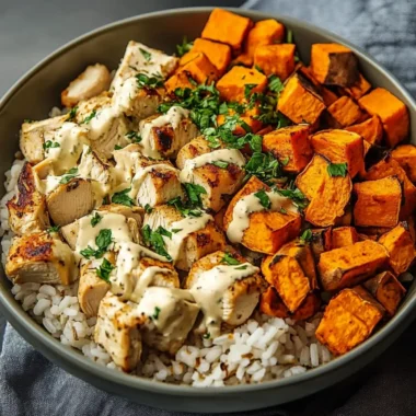 Healthy Chicken & Sweet Potato Rice Bowl