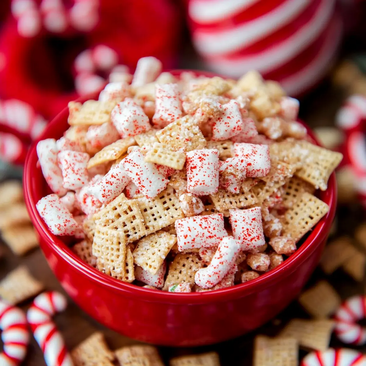 Candy Cane Chex Mix