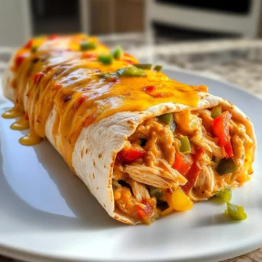 Chicken Bell Pepper Ranch Burritos