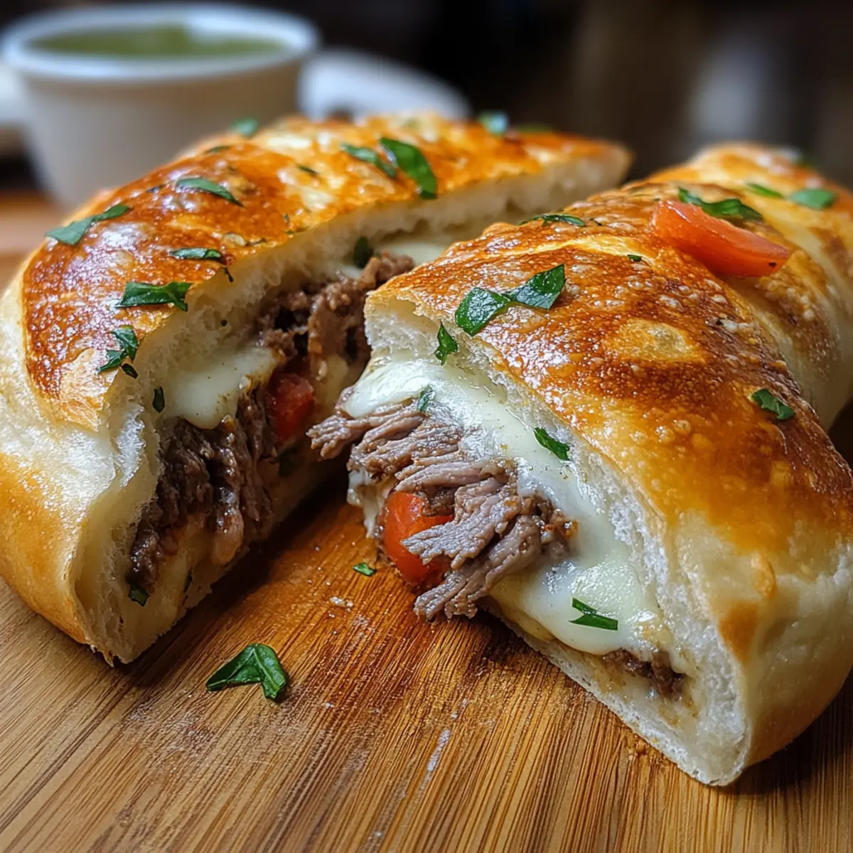 Mozzarella Cheesesteak Stromboli