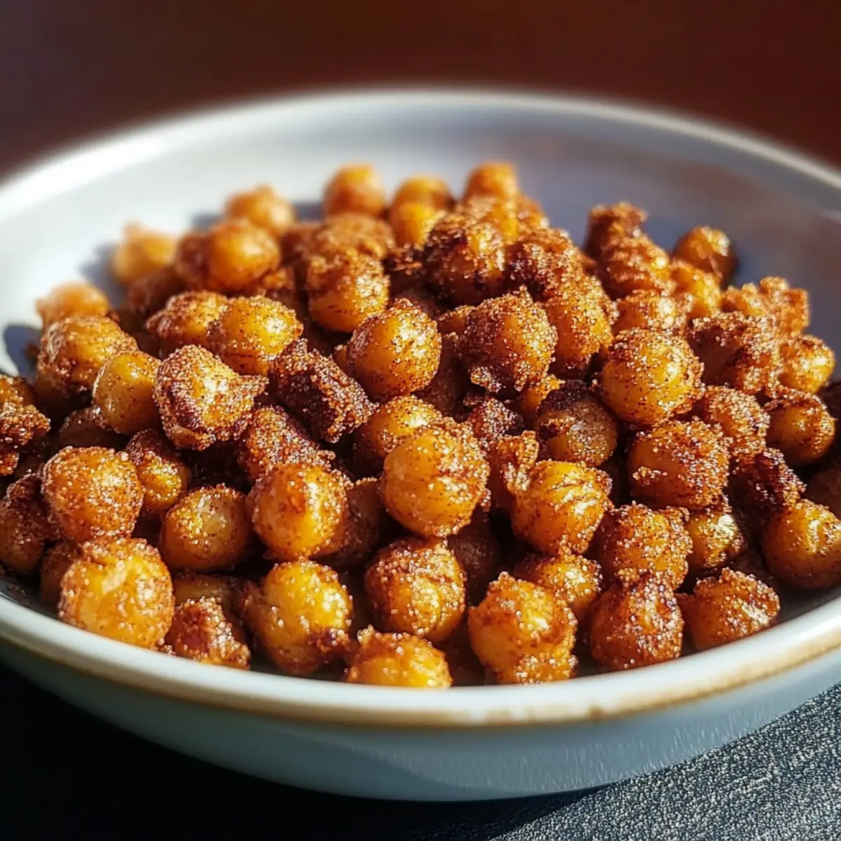 Sweet Cinnamon Sugar Roasted Chickpeas