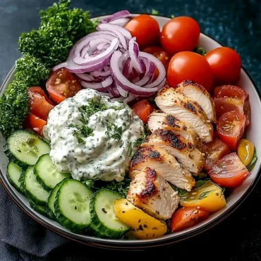 Greek Chicken Salad with Tzatziki