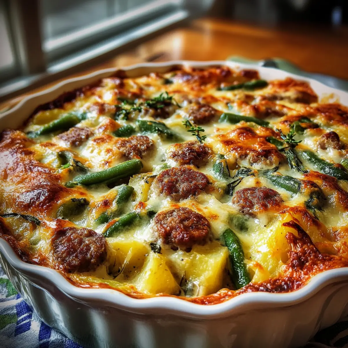 Sausage Green Bean Potato Casserole