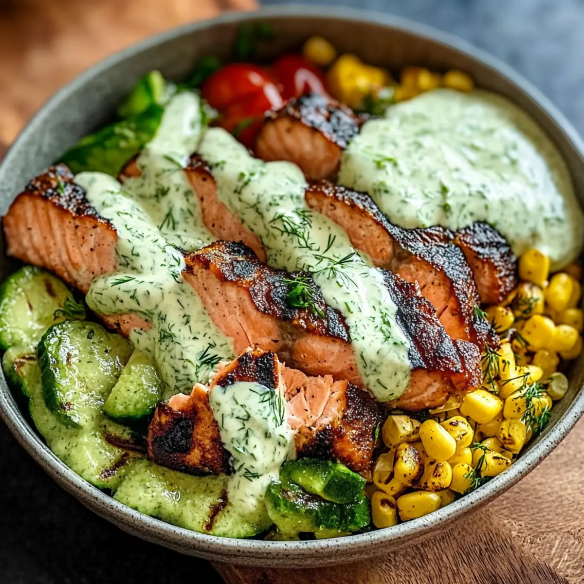 Juicy Grilled Salmon Gyros with Dill Yogurt Sauce