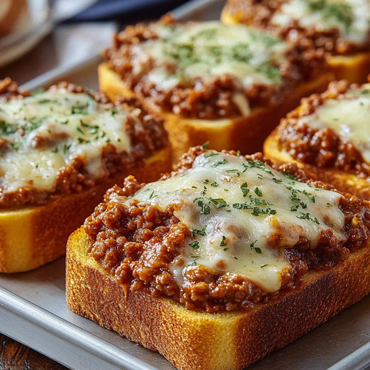 Cheesy Sloppy Joe Toast