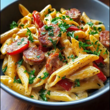 One Pot Creamy Cajun Sausage Pasta