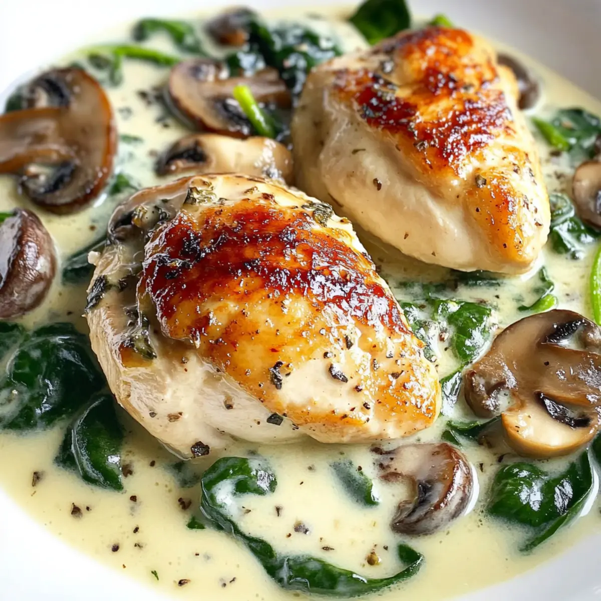 Creamy Spinach & Mushroom Chicken