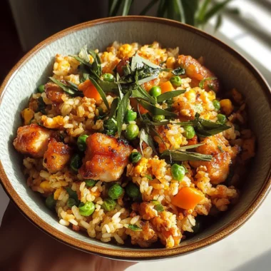 Crispy Garlic Chicken Fried Rice Bowl