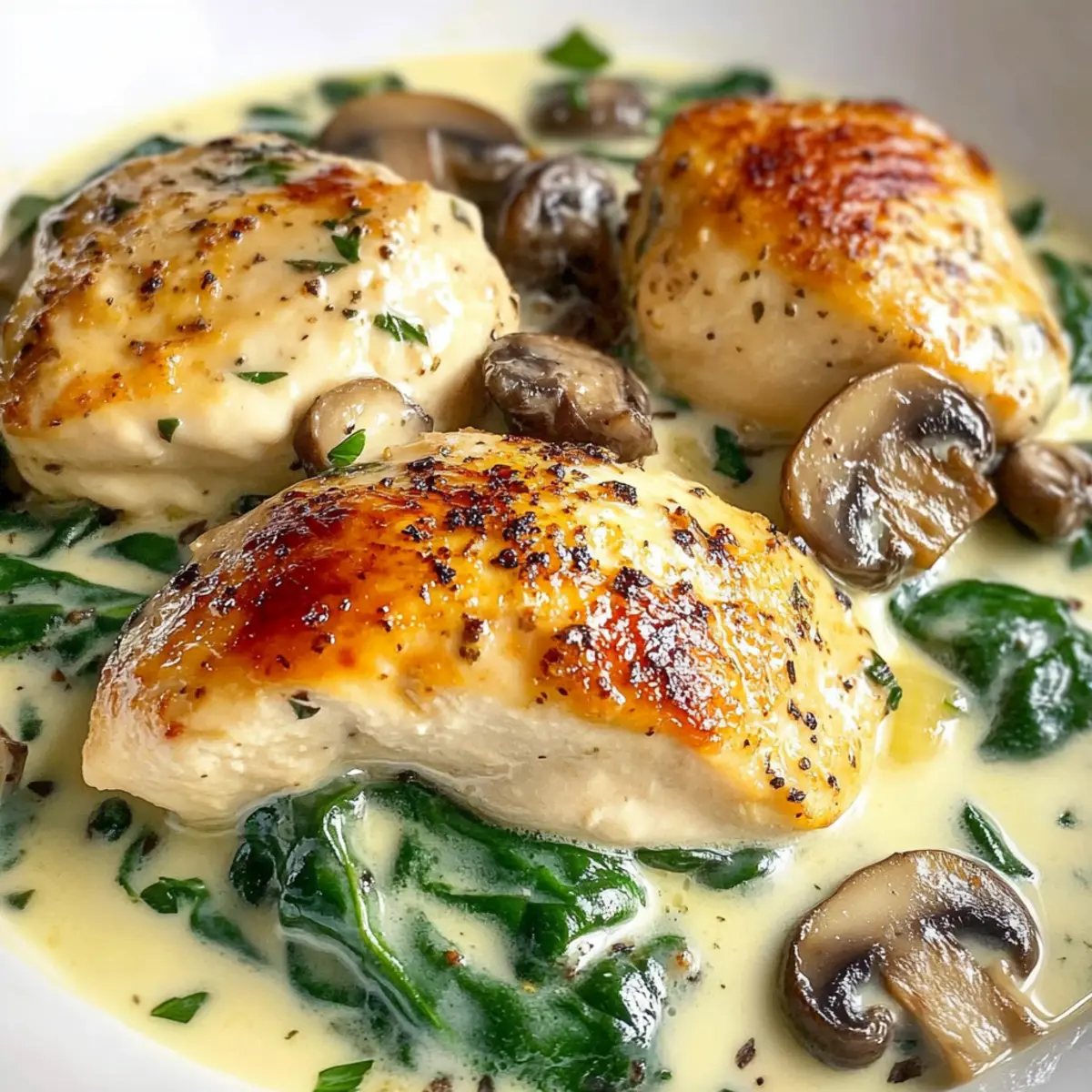 Creamy Spinach & Mushroom Chicken