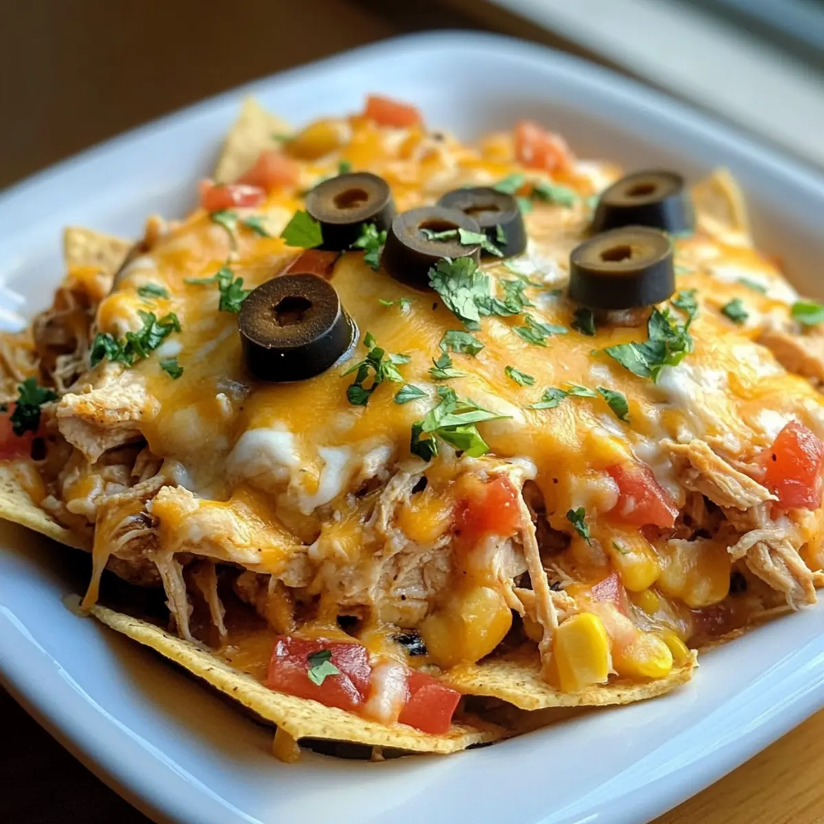Creamy Crockpot Chicken Nachos