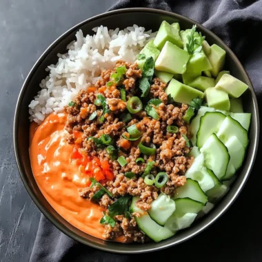 Bang Bang Ground Turkey Rice Bowls