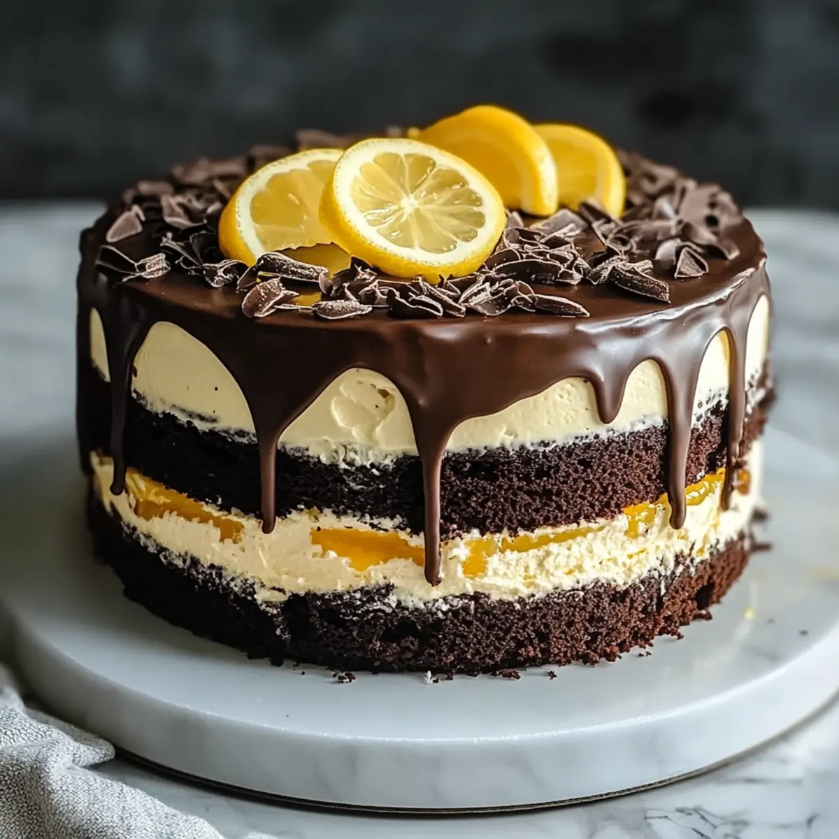 Chocolate & Lemon Curd Mascarpone Layer Cake