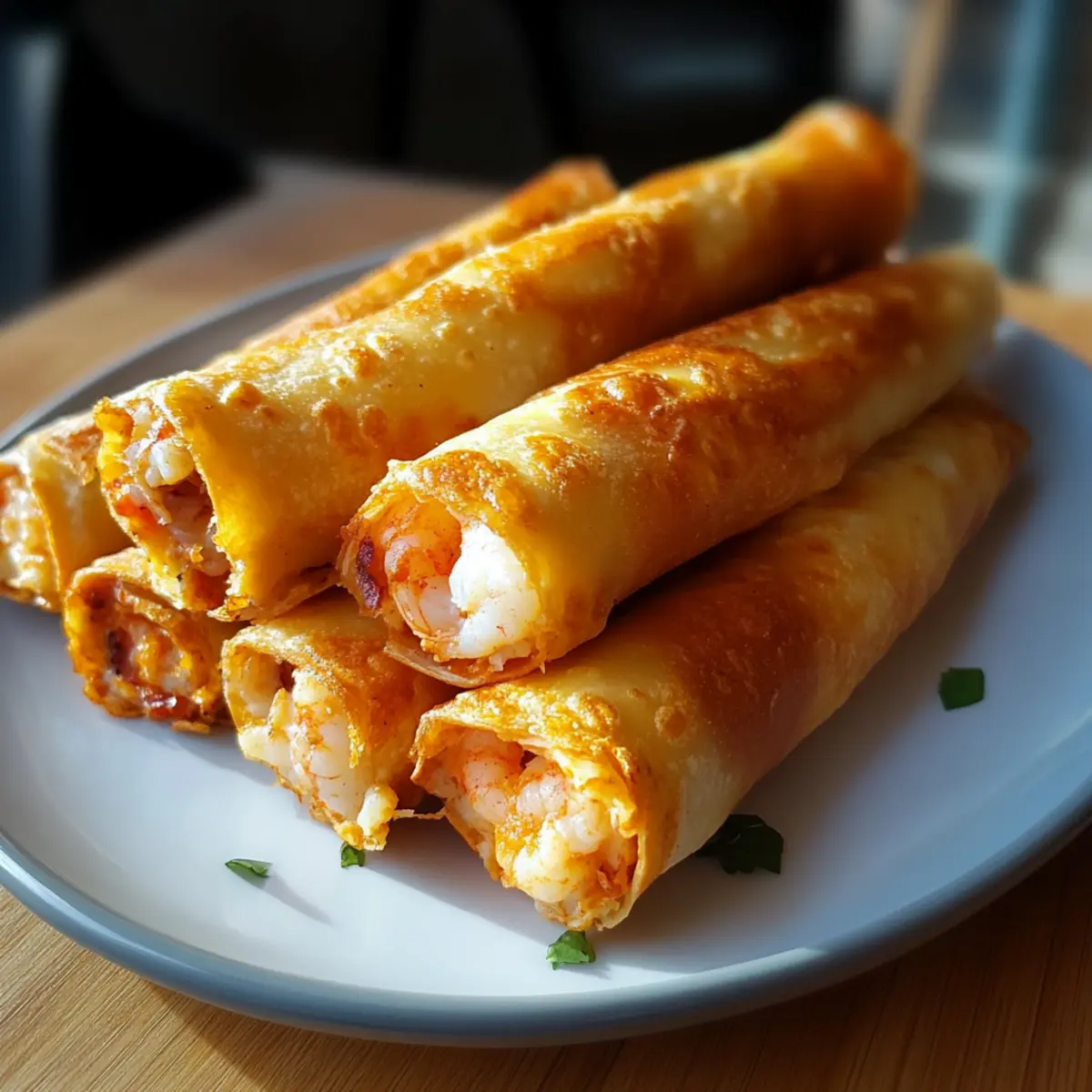 Crispy Crab And Shrimp Queso Taquitos