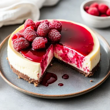 White Chocolate Raspberry Cheesecake