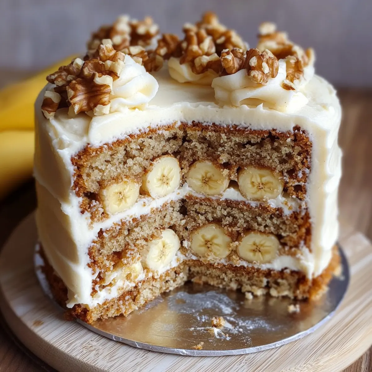 Banana Walnut Cream Cake