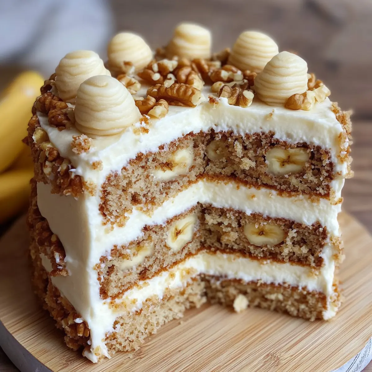 Banana Walnut Cream Cake
