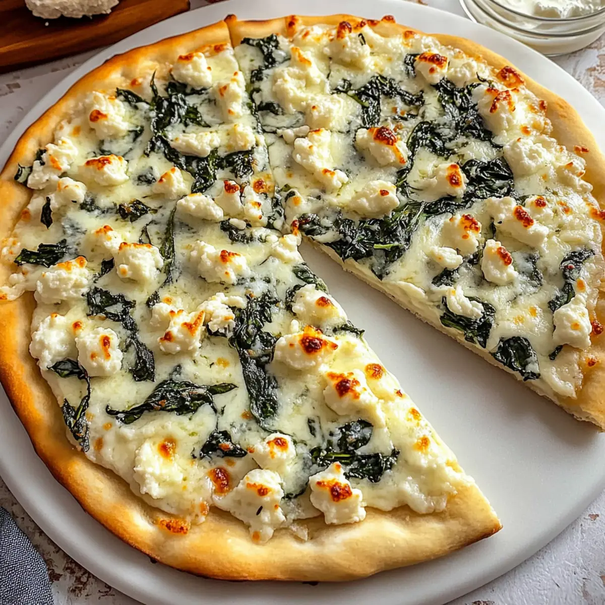 Spinach White Pizza