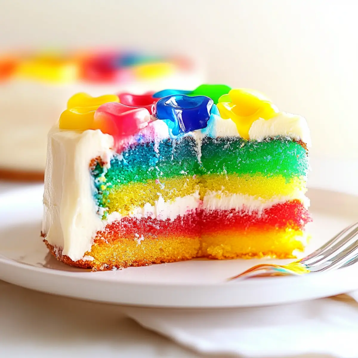 Rainbow Jello Poke Cake